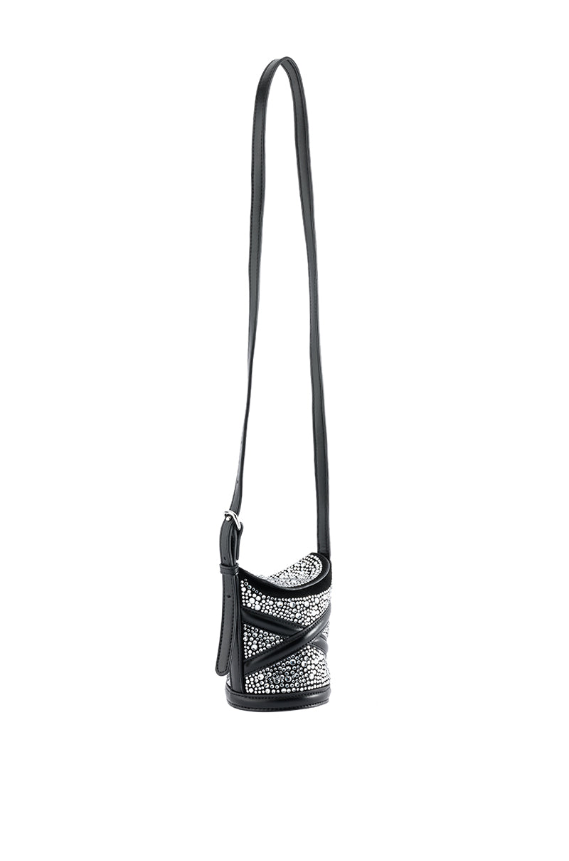 RHINESTONE MINI BUCKET BAG