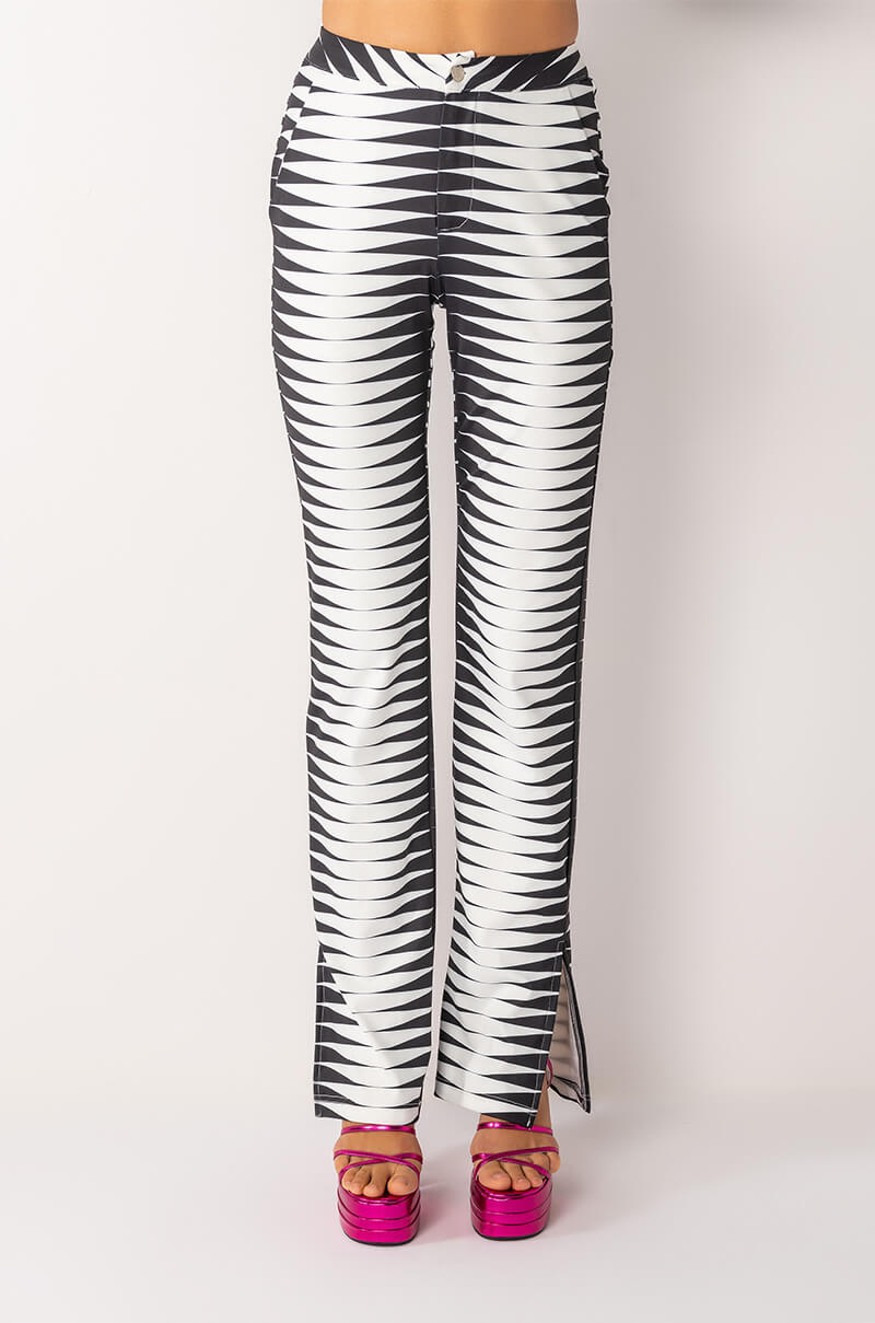 ELECTRIFY HIGH WAISTED FLARED TROUSERS