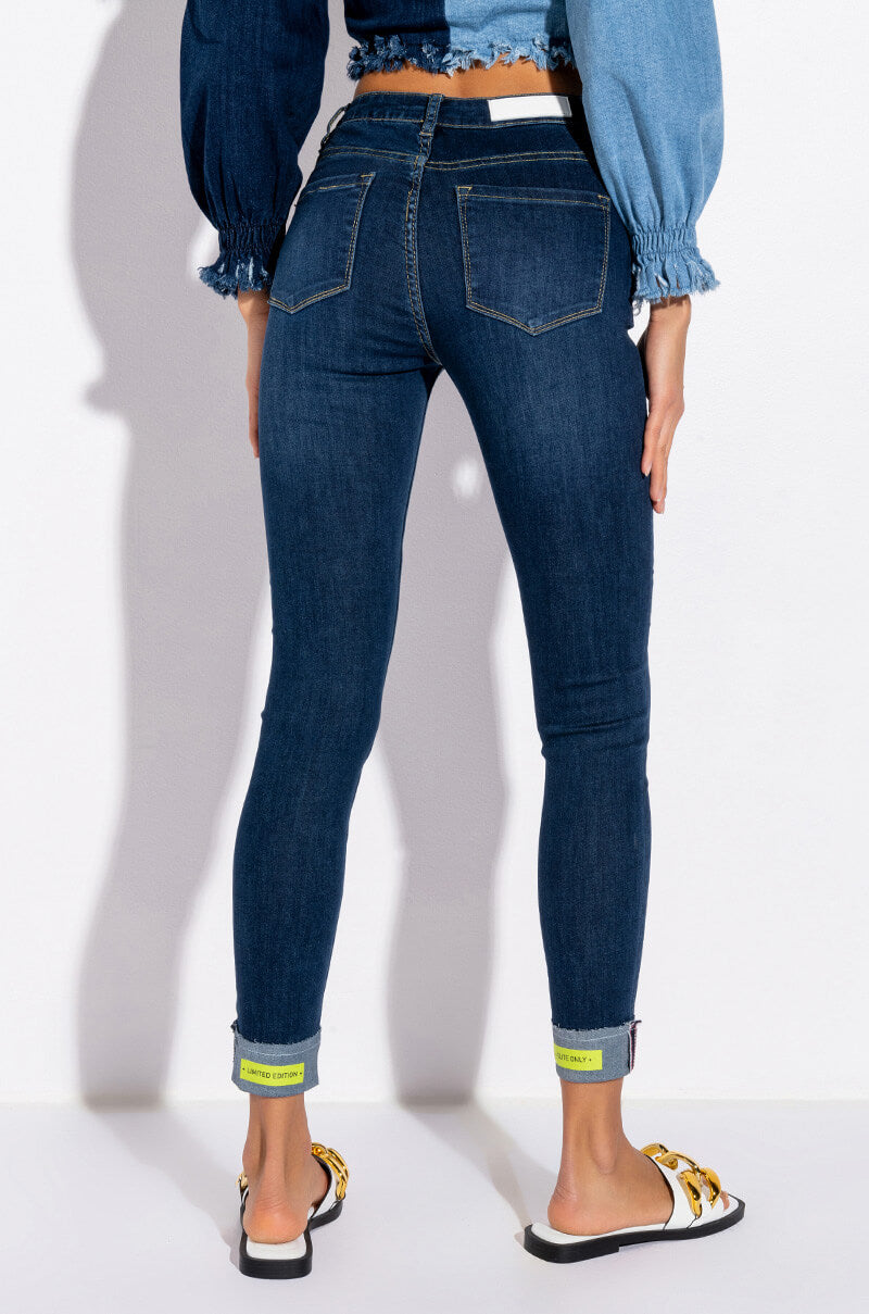 ELITE ONLY MID RISE SKINNY JEANS