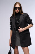 ELLA OVERSIZED PINSTRIPE LONGLINE BLAZER