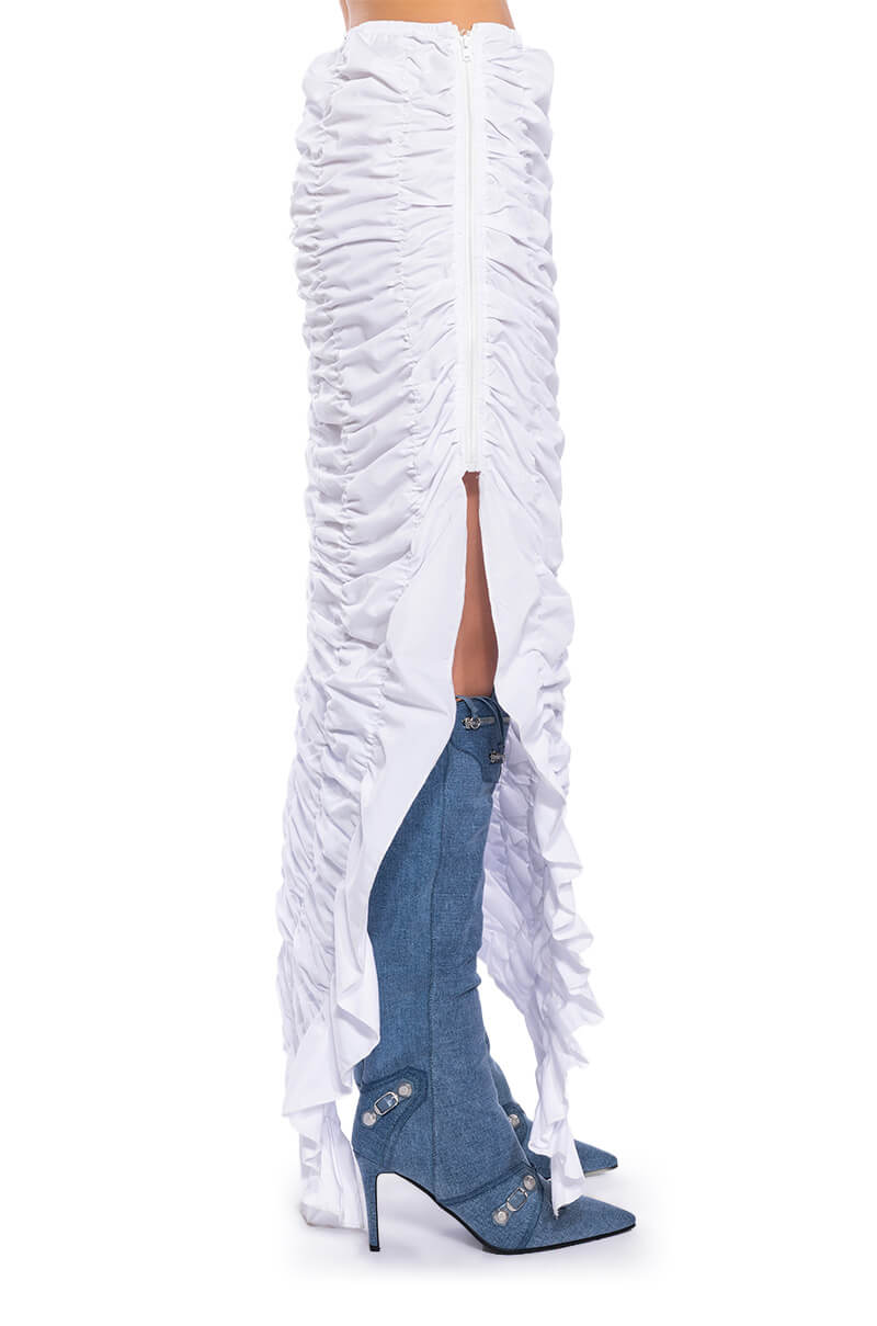 ENCORE SCRUNCHED SLIT MAXI SKIRT