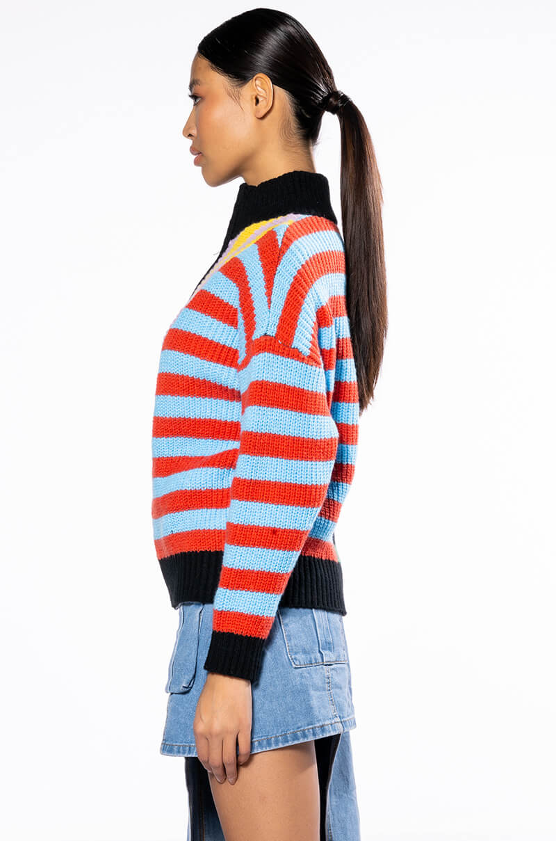 ENJOY TODAY QUARTER ZIP SWEATER