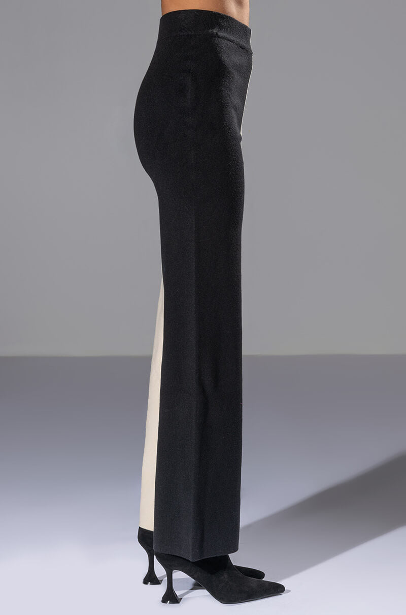ENVY ME COLORBLOCKED KNIT WIDE LEG PANT