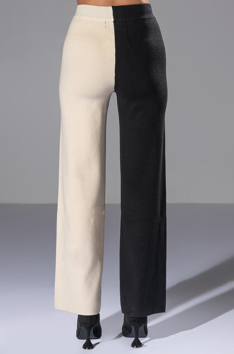 ENVY ME COLORBLOCKED KNIT WIDE LEG PANT