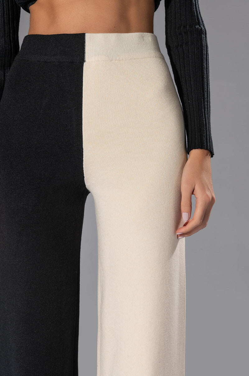ENVY ME COLORBLOCKED KNIT WIDE LEG PANT