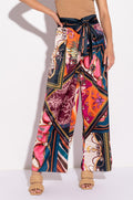 EXCUSE ME TIE FRONT WIDE LEG PALAZZO PANTS