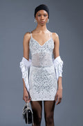 EXPENSIVE LIL TING RHINESTONE MINI DRESS