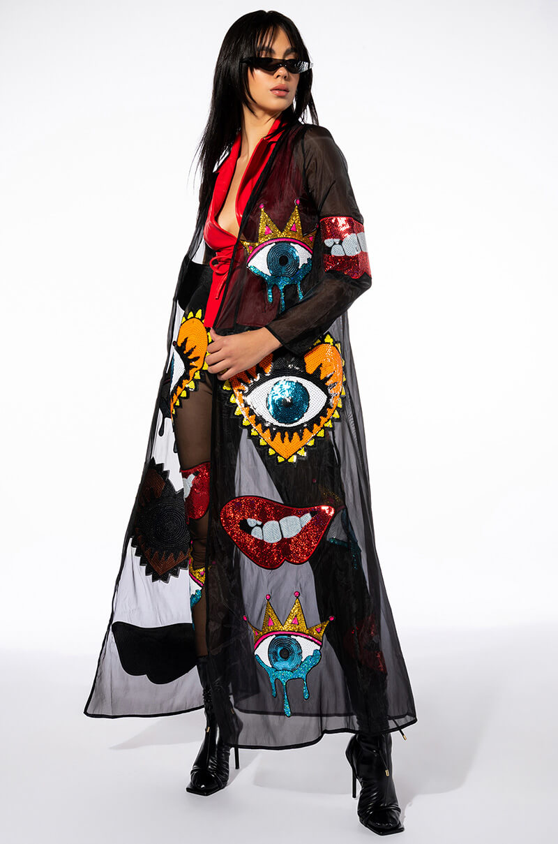 EYES WIDE SHUT SEQUIN MESH LEGGING