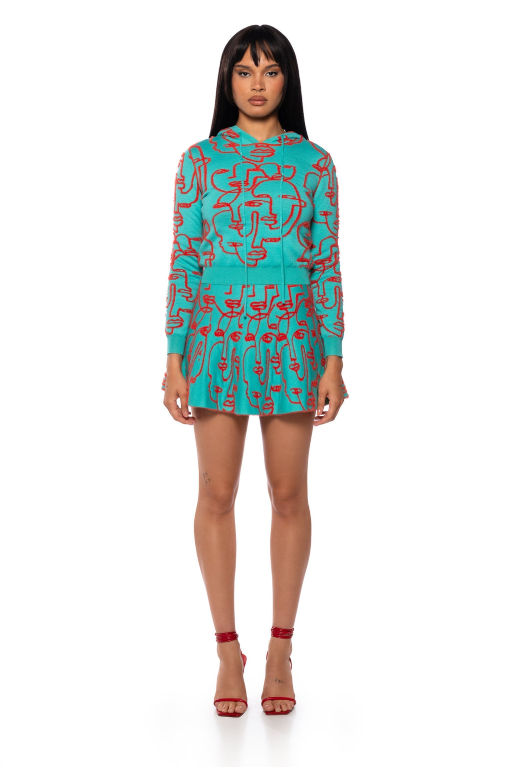 FACES AND PLACES REVERSIBLE KNIT MINSKIRT