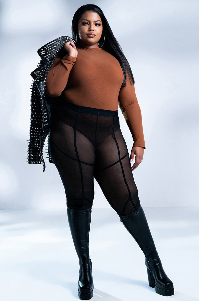 FAKE IT TIL YOU MAKE IT MESH LEGING