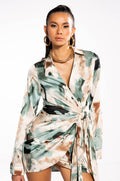 FALL FOR ME MINI WRAP DRESS