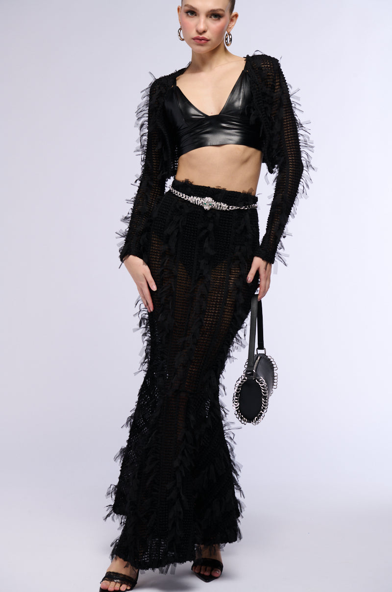 FALLING TO PIECES STRETCH MAXI SKIRT
