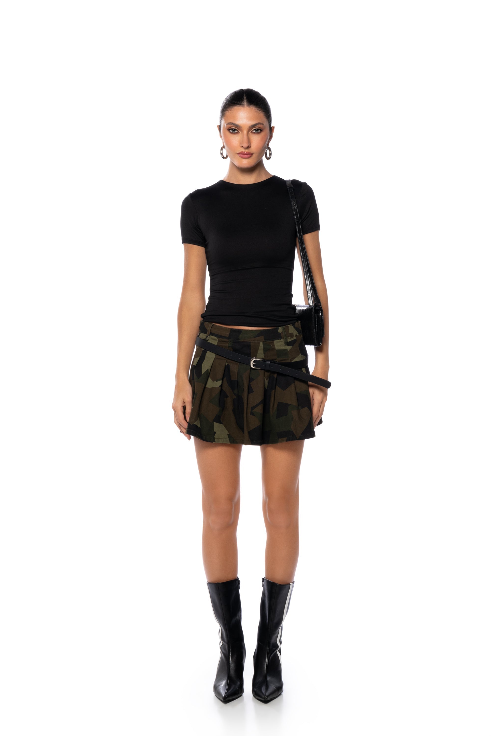 FELIX CAMO PLEATED MINI SKIRT