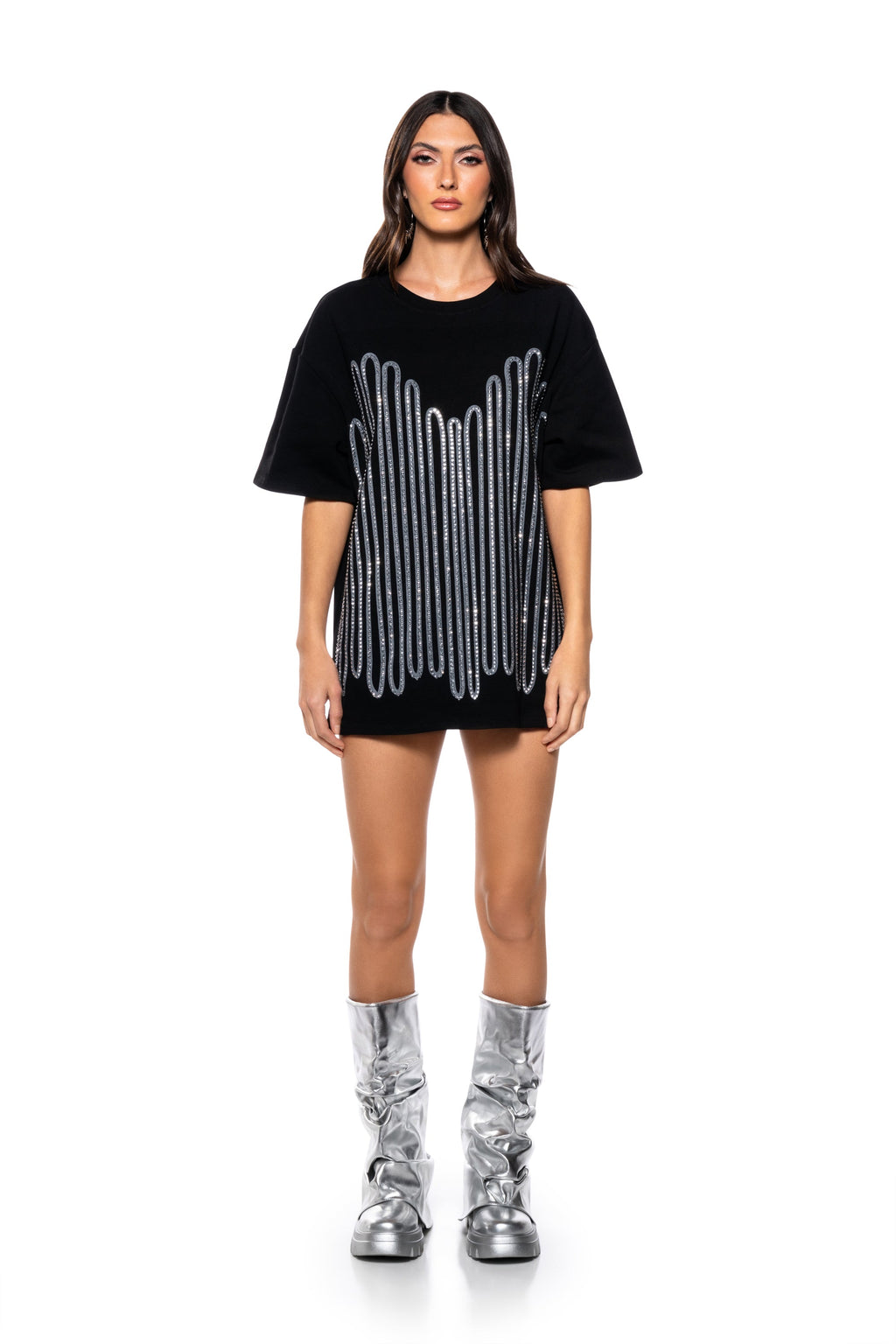 FIGHT THE FEELING EMBELLISHED GRAPHIC T SHIRT