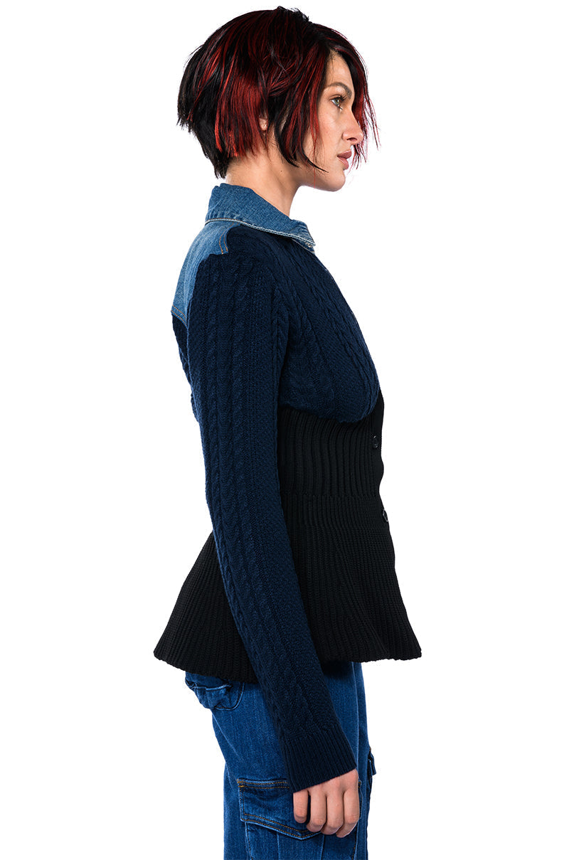 FINEST MOMENT PEPLUM DETAIL SWEATER