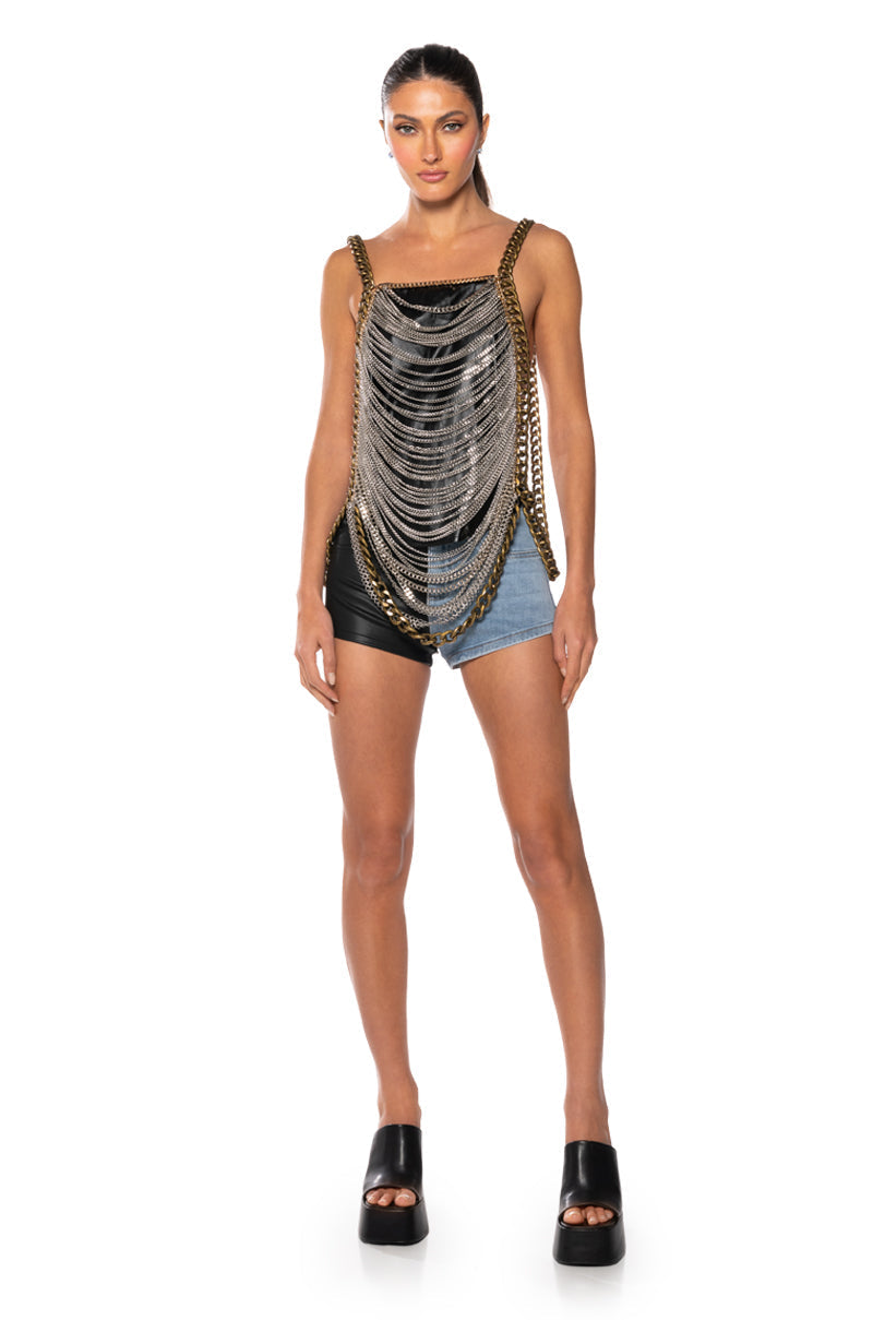 FLEX FIT EXTREME STRETCH FAUX LEATHER AND DENIM SHORTS