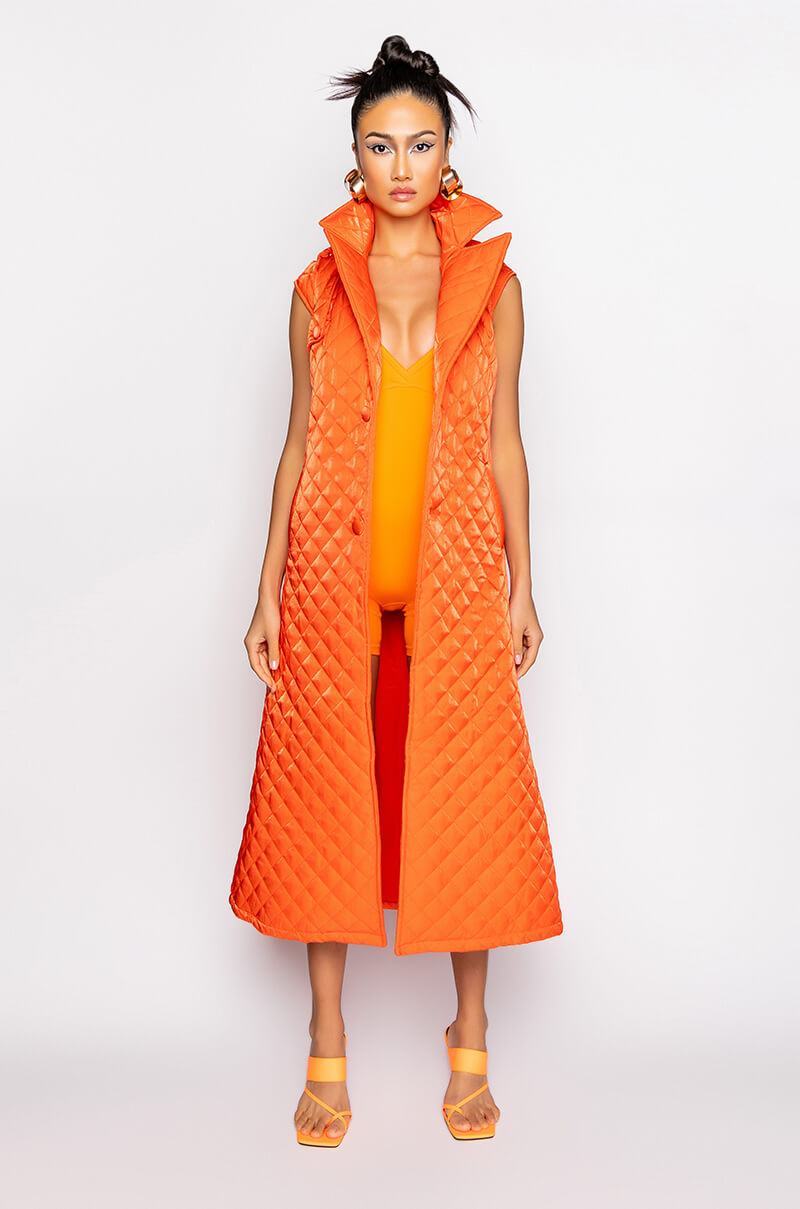 FOR THE AGES QUILTED SLEEVELESS TRENCH