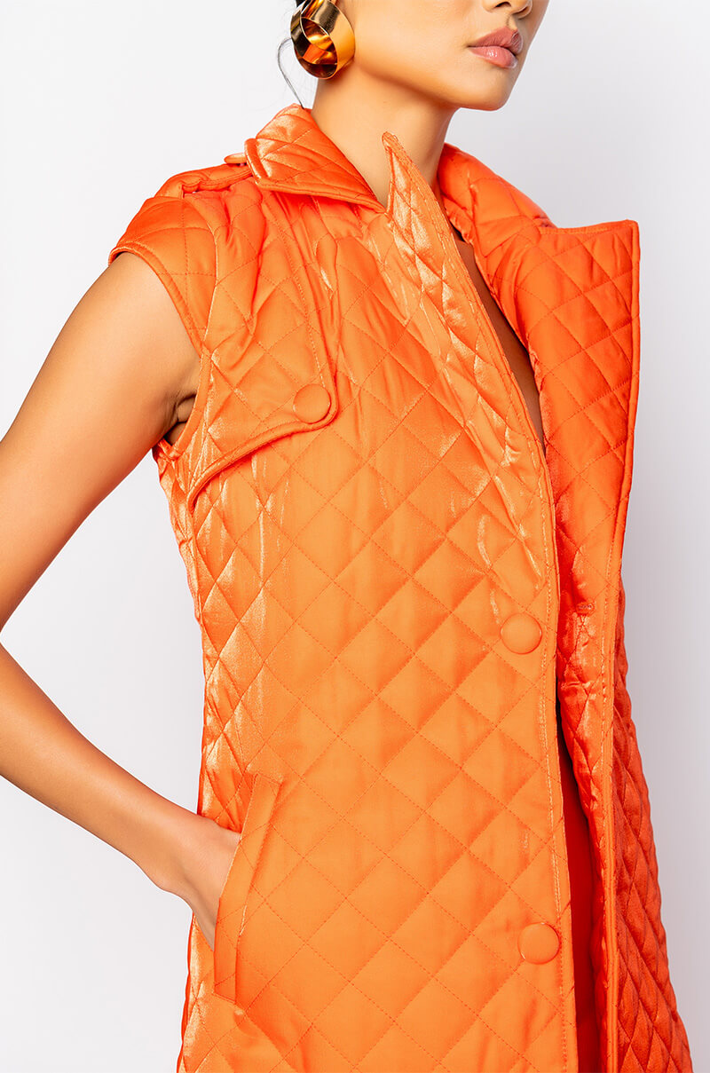 FOR THE AGES QUILTED SLEEVELESS TRENCH