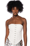 FREE SPIRIT STRUCTURED CORSET TOP IN WHITE