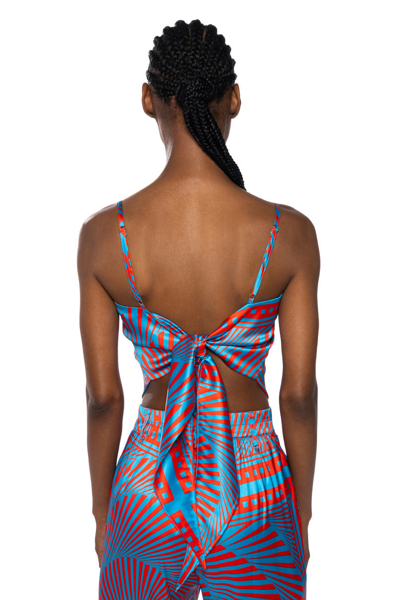 FREYA SATIN PRINTED HANDKERCHIEF TOP