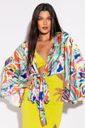 FUN IN THE SUN SATIN BLOUSE