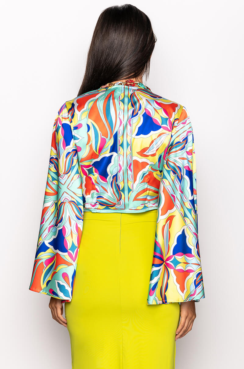FUN IN THE SUN SATIN BLOUSE