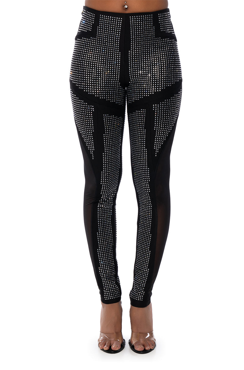 GALACTIC WORLD EMBELLISHED MESH LEGGING