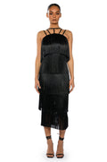 GIGGLE WATERS MAXI FRINGE LAYERED DRESS