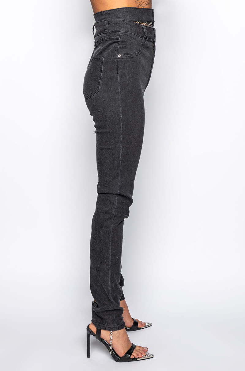 GIMME MORE RHINESTONE SKINNY JEANS