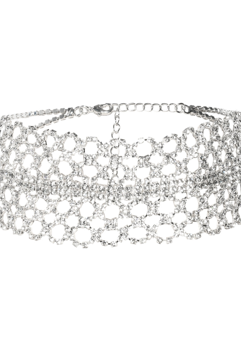 VICTORIA RHINESTONE LACE STATEMENT CHOKER