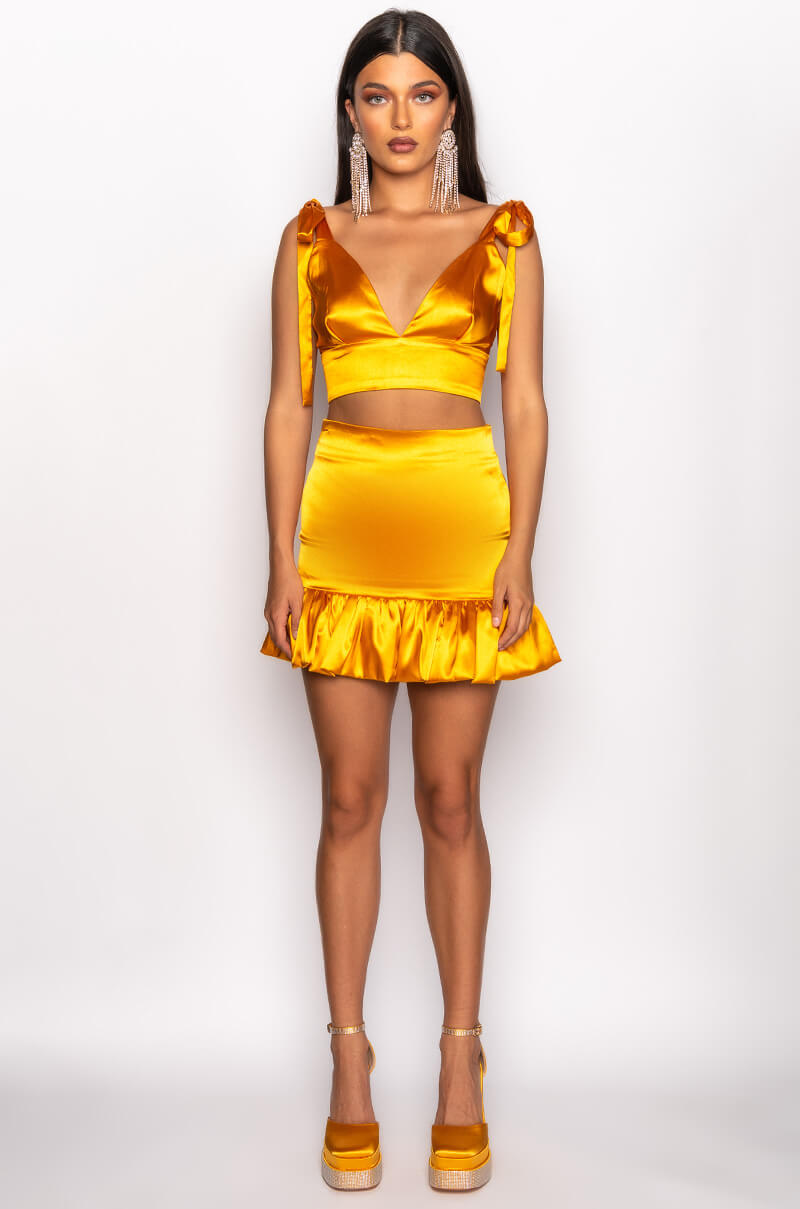 GOLDEN HOUR BUBBLE MINI SKIRT