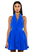 HADLEY COLLARED FIT AND FLARE MINI DRESS