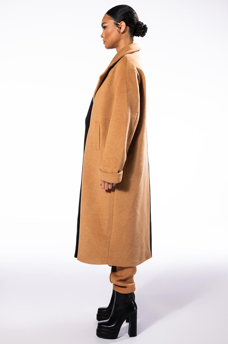 HALF HALF WOOL LIKE TRENCH