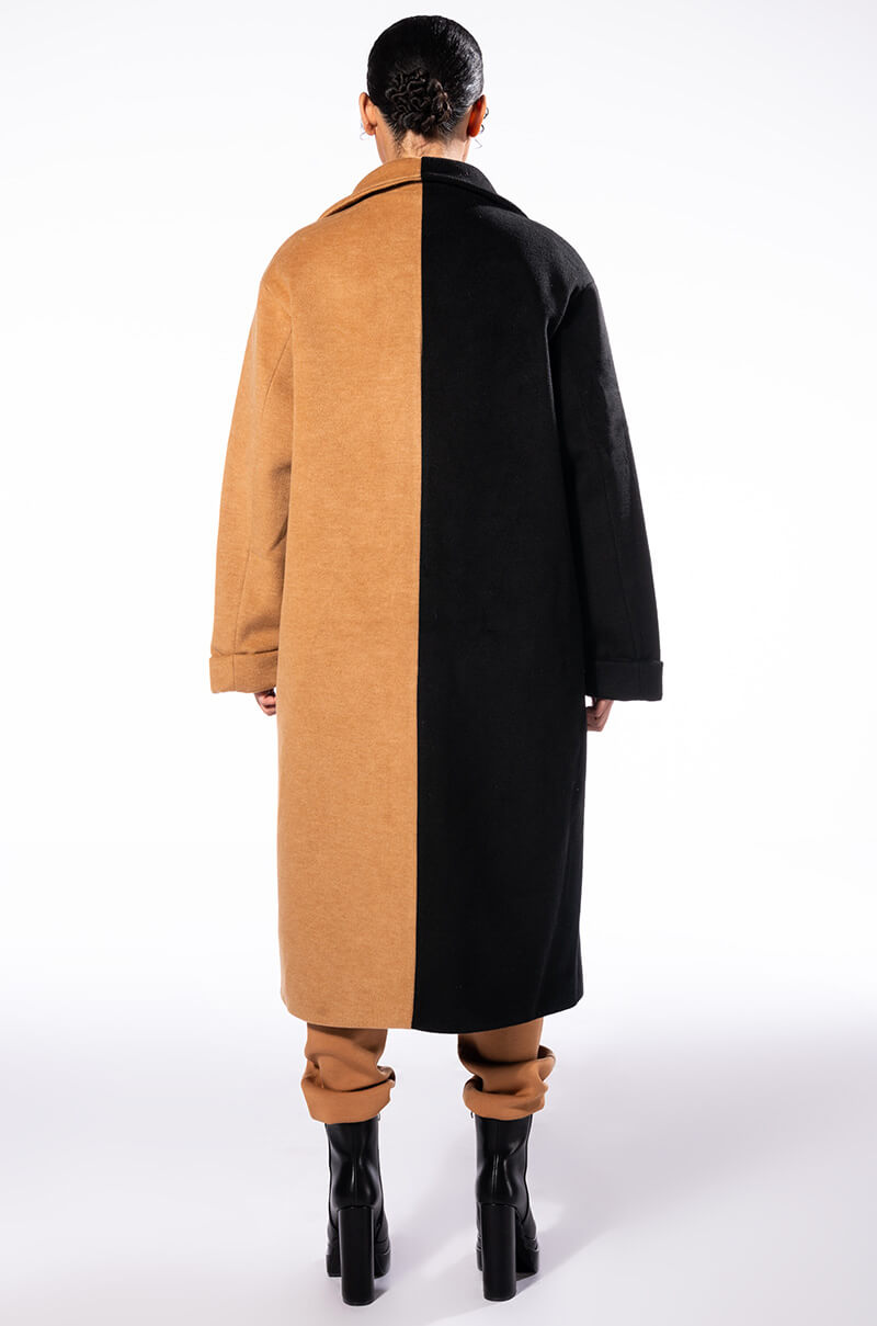 HALF HALF WOOL LIKE TRENCH