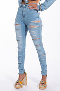 HANDS TO YOURSELF DISTRESSED SKINNY JEAN