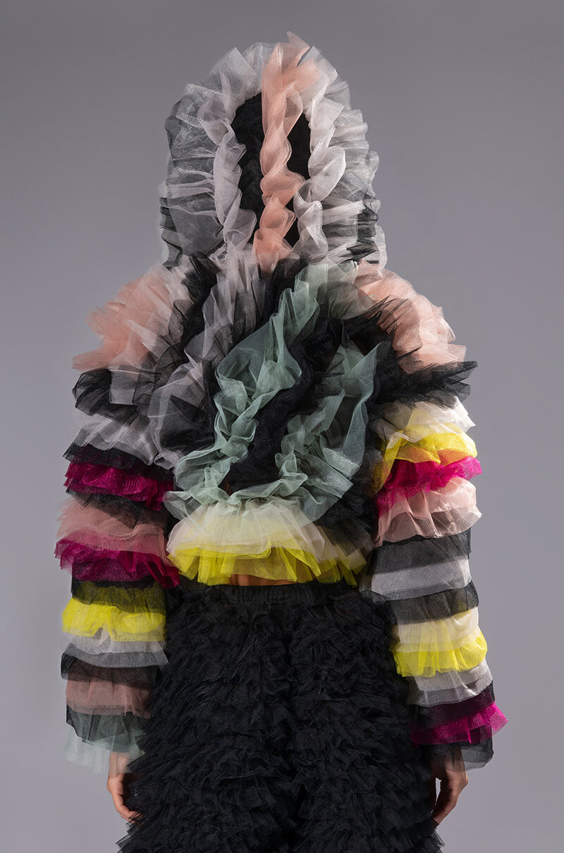 STATEMENT LAYERED RUFFLE BLOUSE