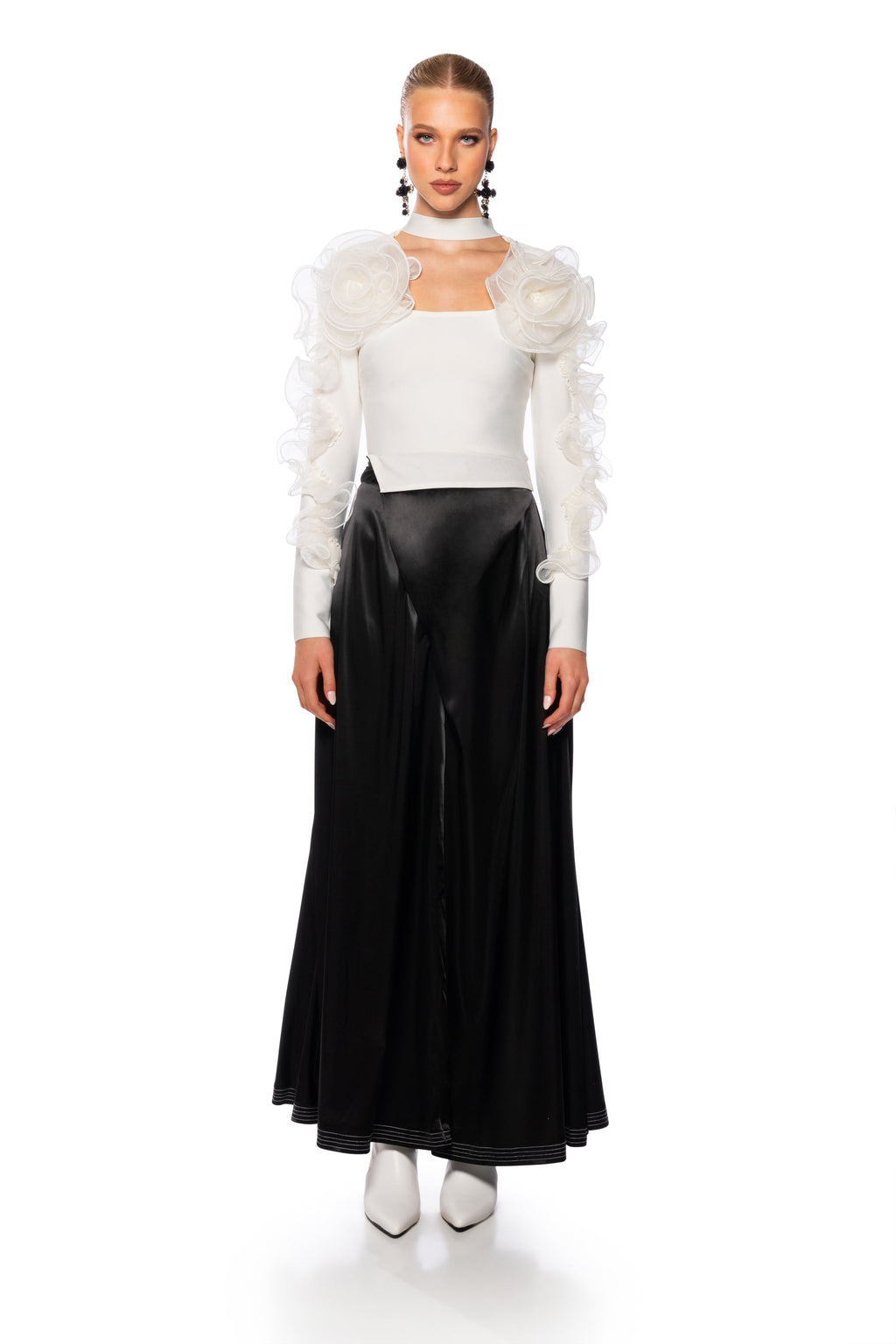 HARLOW RUFFLED SLEEVE BANDAGE TOP