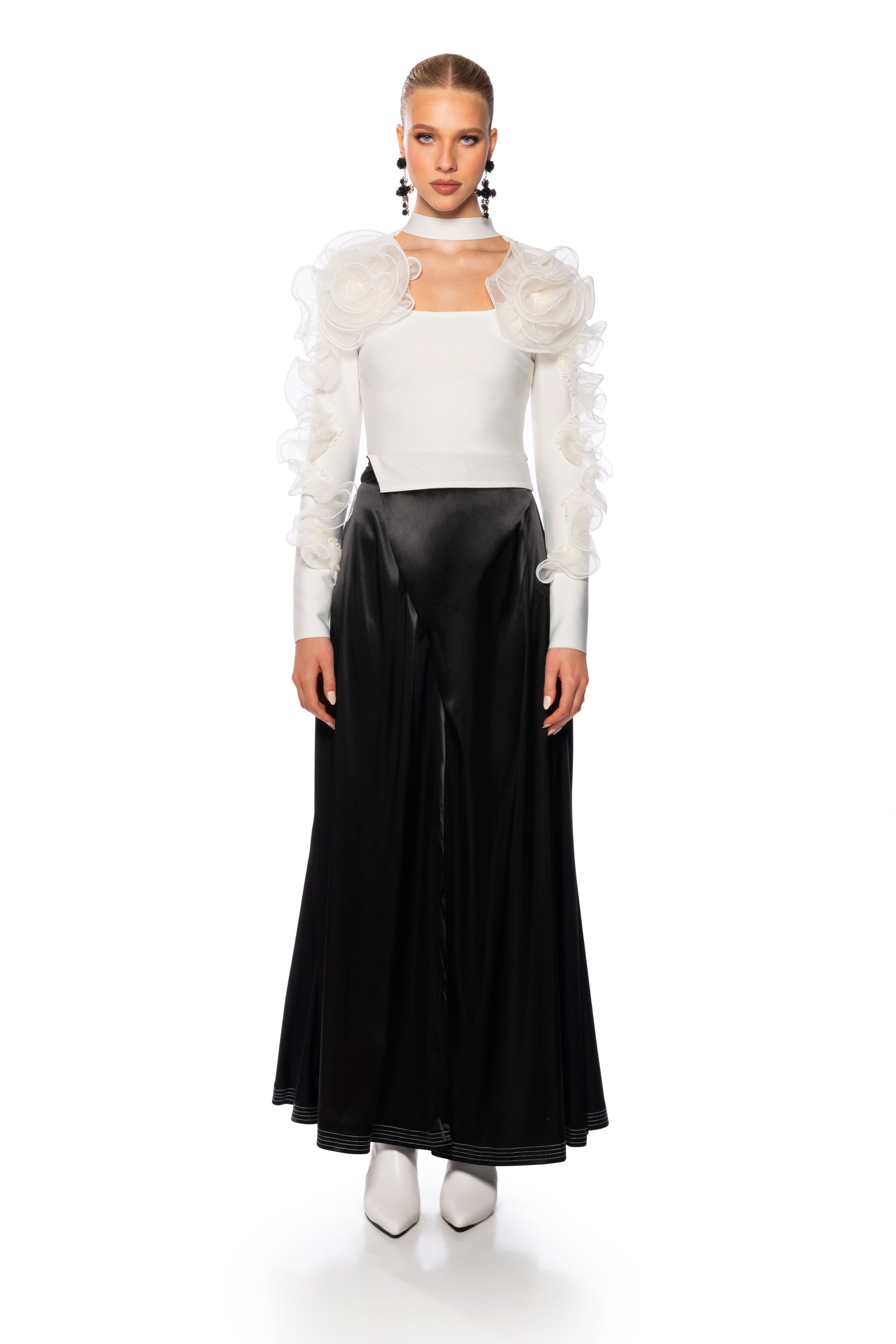 HARLOW RUFFLED SLEEVE BANDAGE TOP