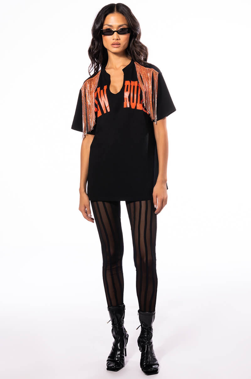HEAR ME SAY MESH STRIPED LEGGING