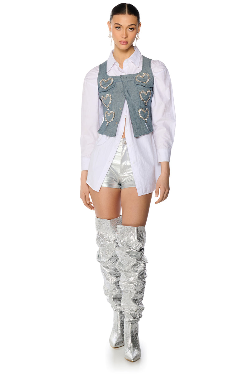 HEART ON DENIM VEST
