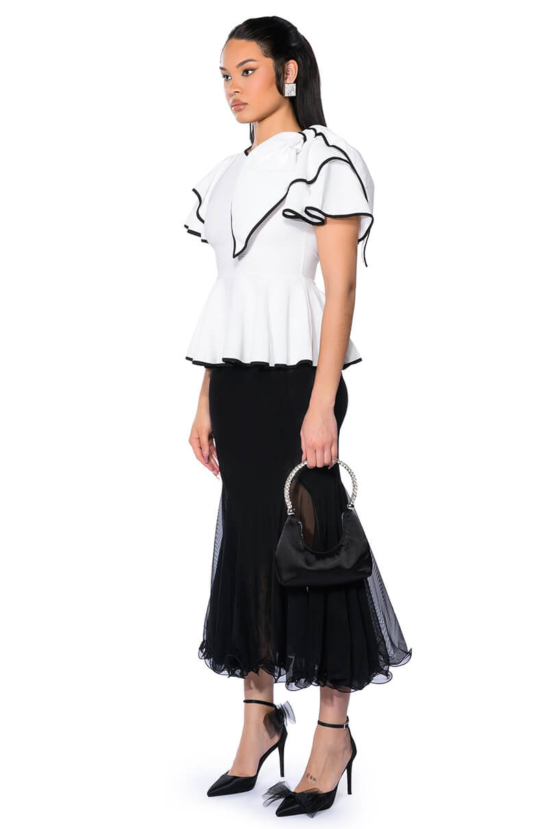 HEAVEN SENT SHORT SLEEVE PEPLUM BLOUSE