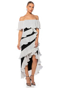 HELLO SENORITA RUFLLED MIDI DRESS