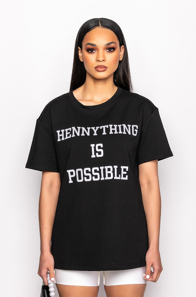 HENNYTHING IS POSSIBLE OVERSIZED GRAPHIC TSHIRT