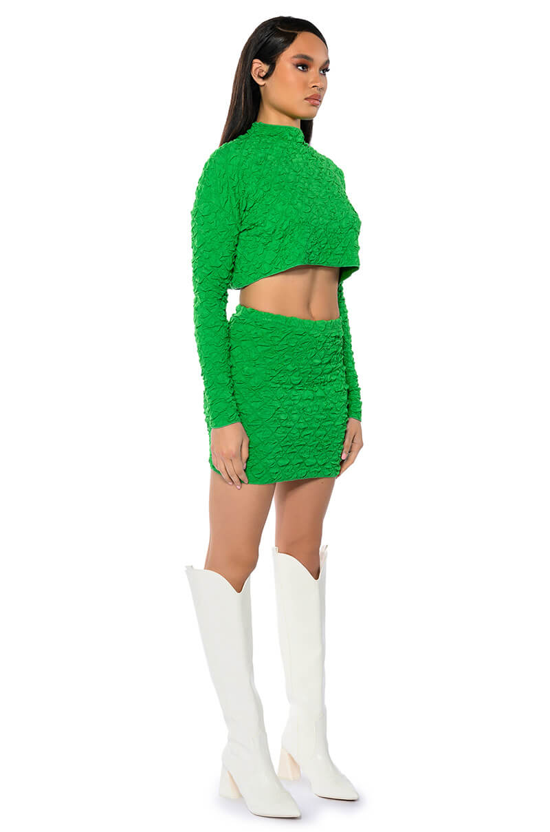 HIGHLIGHT OF YOUR DAY TEXTURED MINI SKIRT