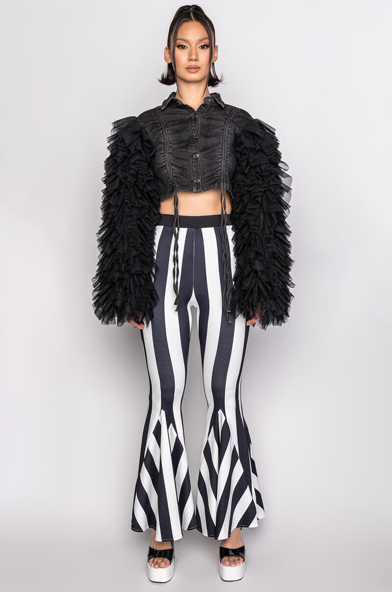 HIGHWAY TO HELL RUFFLE ARM JACKET