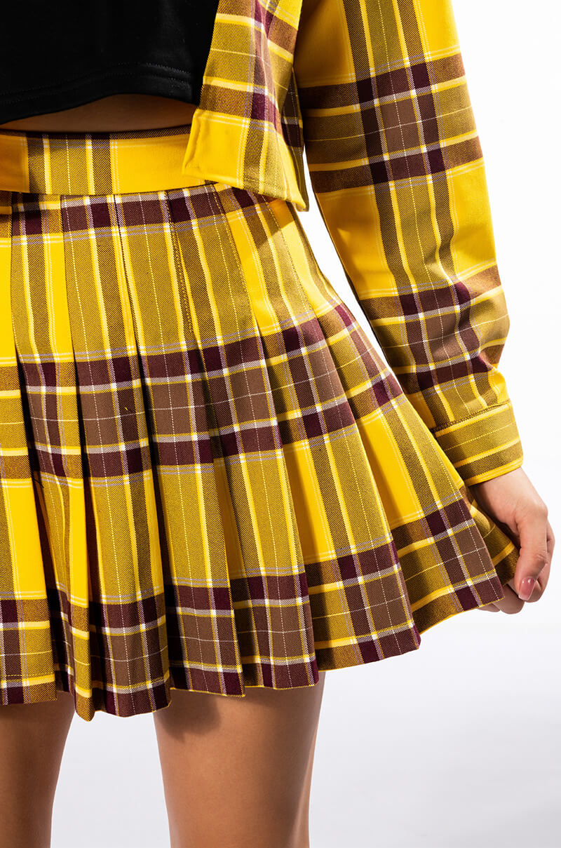 COLLEGIATE HOMECOMING BABE PLEATED MINI SKIRT