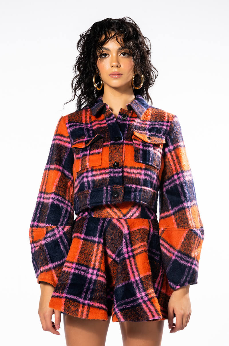 HOW DEEP IS YOUR LOVE FUZZY CROP SHACKET