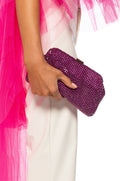 HUNTRESS EMBELLISHED CLUTH IN FUCHSIA