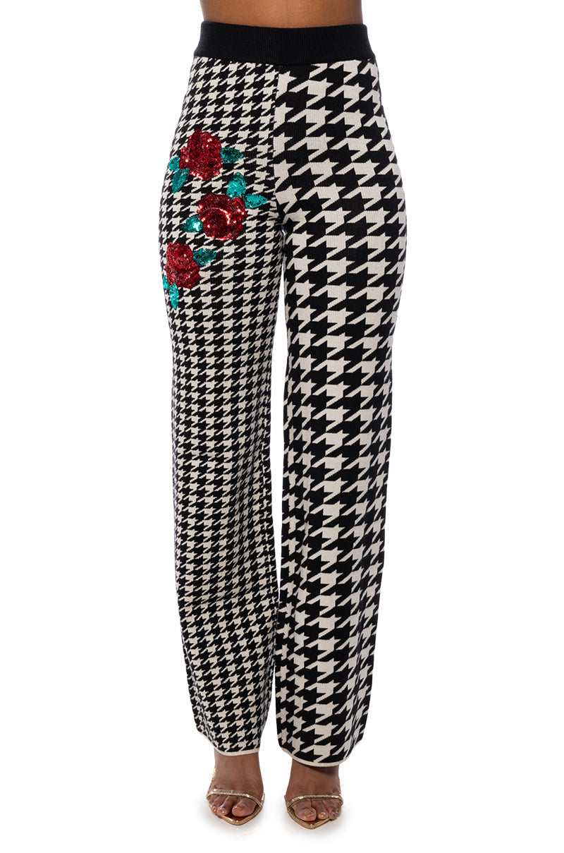 I WISH YOU ROSES STRAIGHT LEG KNIT PANT