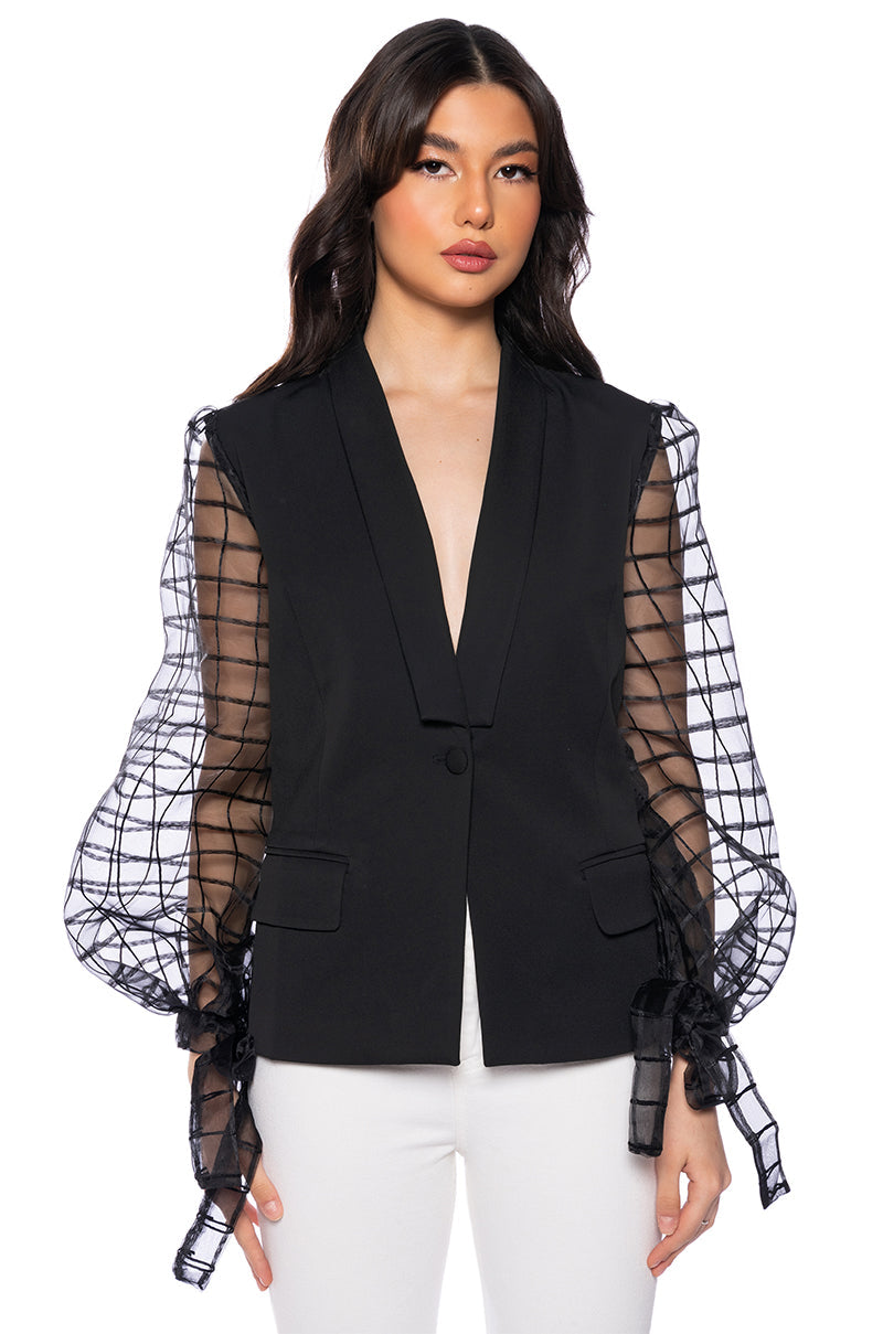 I'LL BE HERE SHEER ARM BLAZER